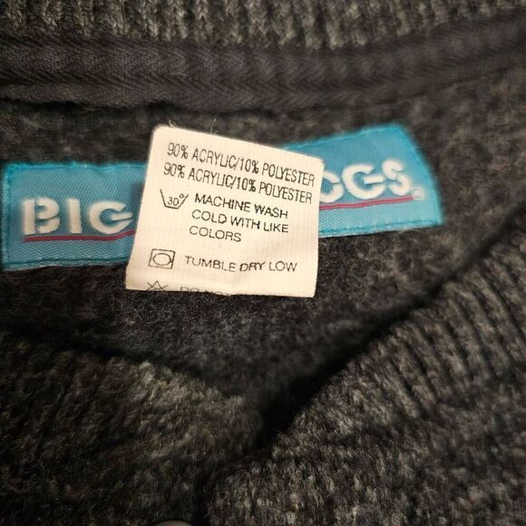 Big Dogs Vintage Black Fuzzy size medium Henley Sweater - Picture 6 of 11